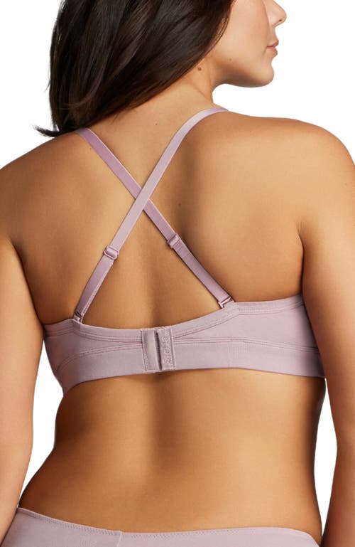 Siella Organic Cotton Lace Balconette Bra In Purple