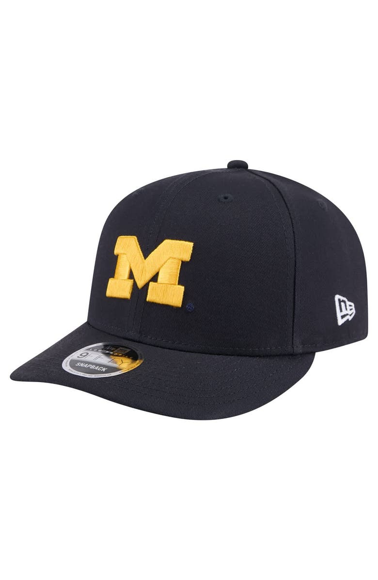 New Era Men's New Era Navy Michigan Wolverines Low Profile 9FIFTY Snapback Hat, Main, color,