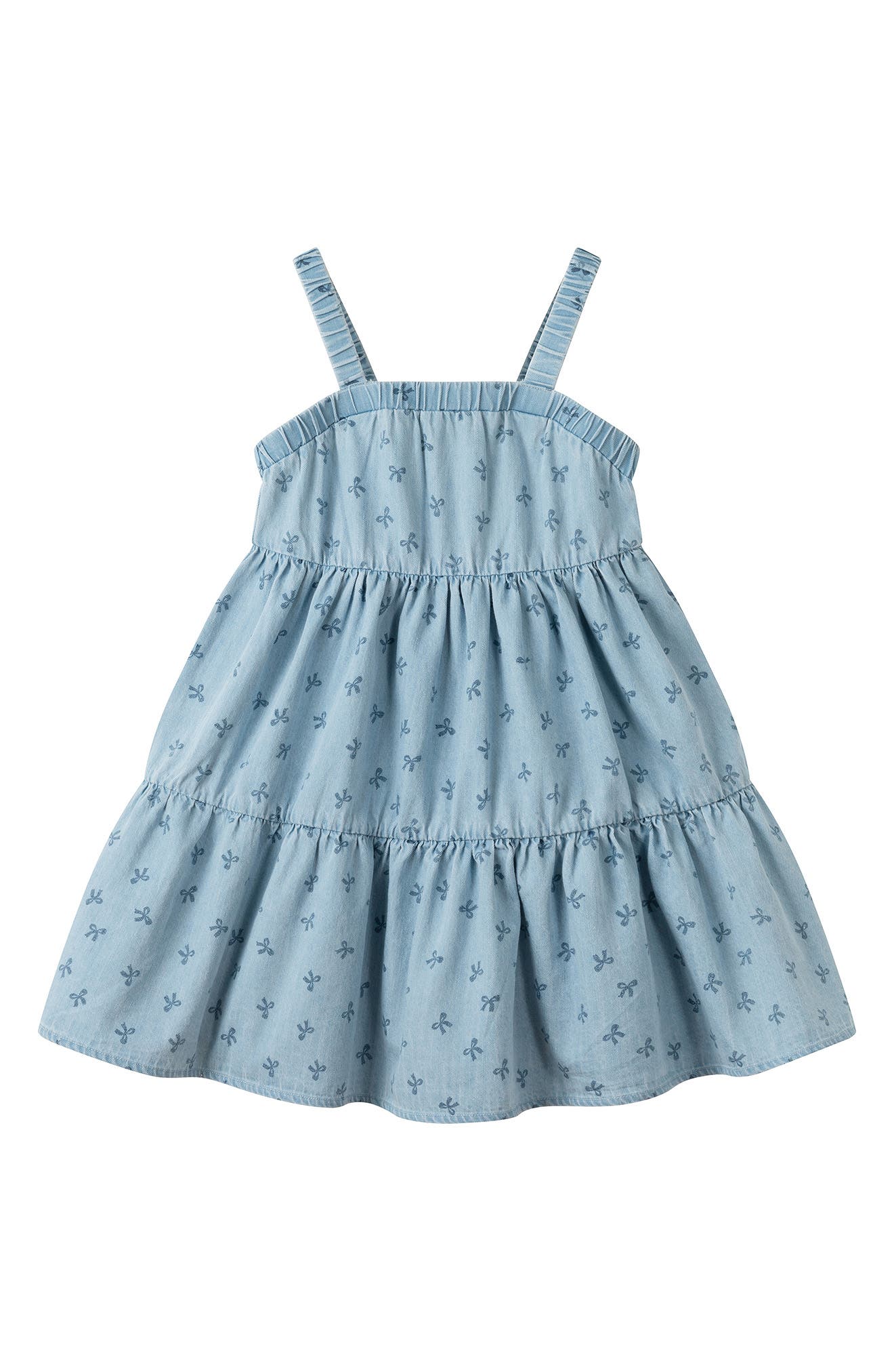 Andy & Evan Bow Chambray Tiered Dress