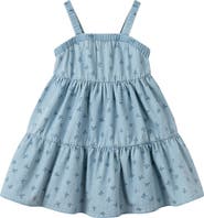 Andy & Evan Bow Chambray Tiered Dress