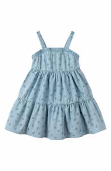 Andy & Evan Bow Chambray Tiered Dress