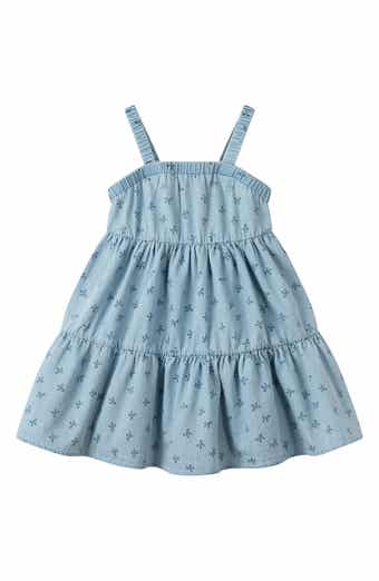 Andy & Evan Bow Chambray Tiered Dress
