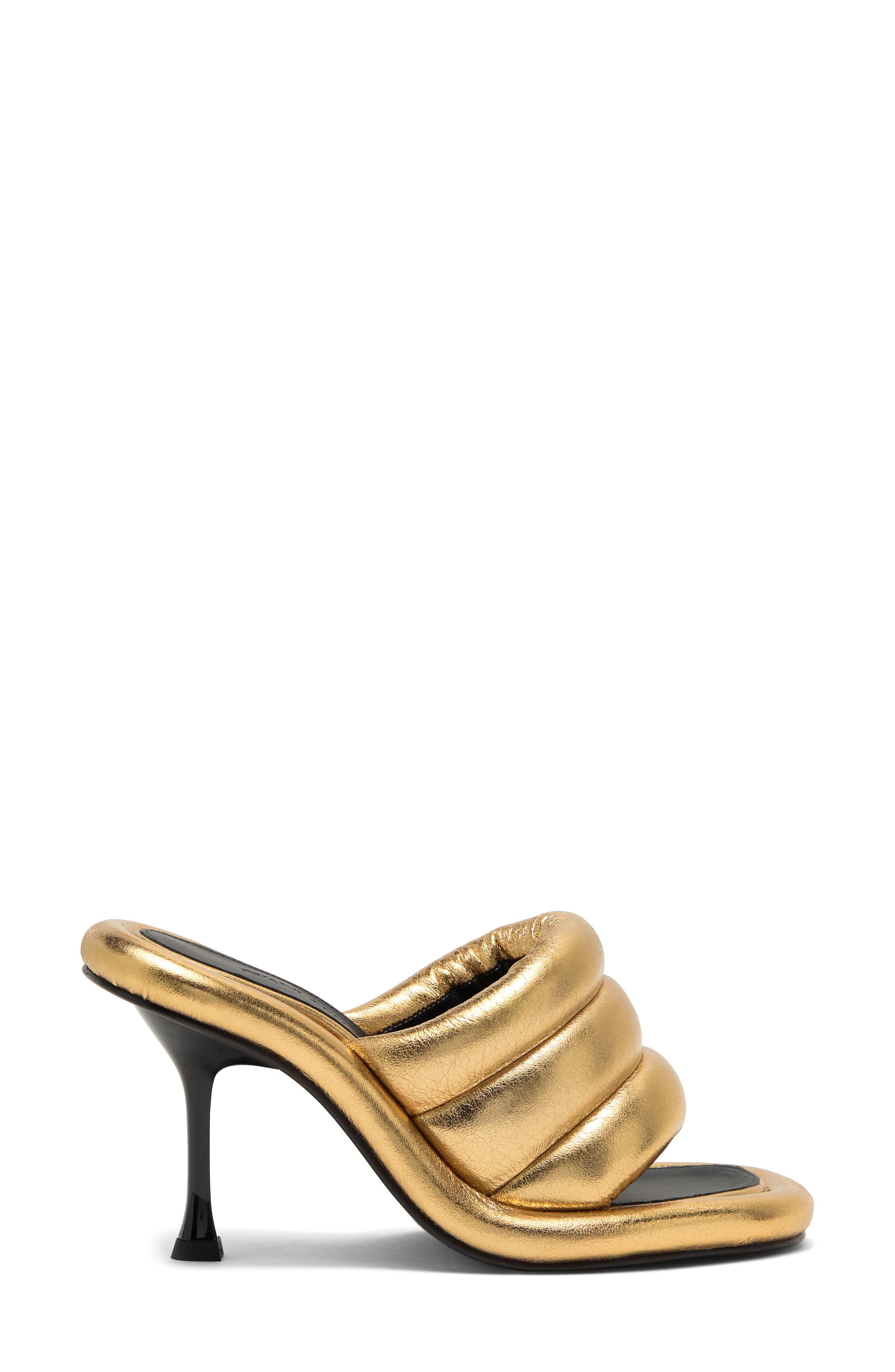 JW Anderson Metallic Quilted Slide Sandal, Alternate, color, 