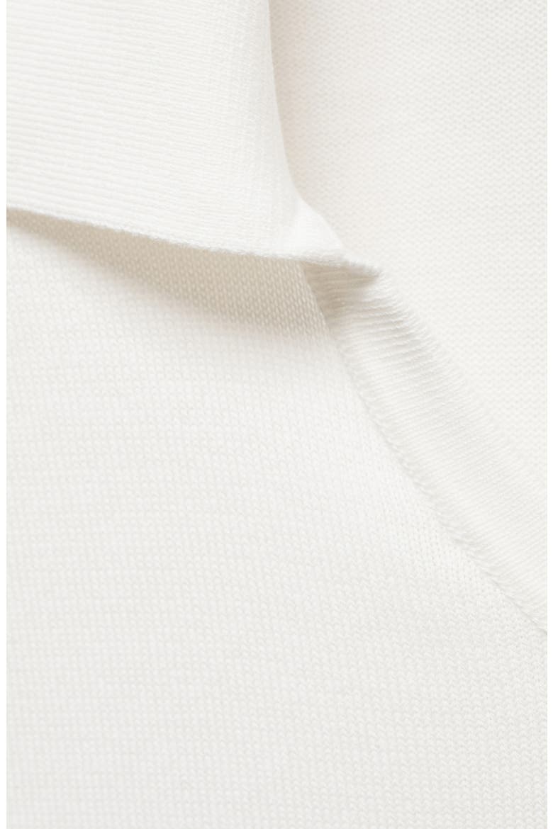 Johnny Collar Cotton Polo Sweater, Alternate, color, OFF WHITE