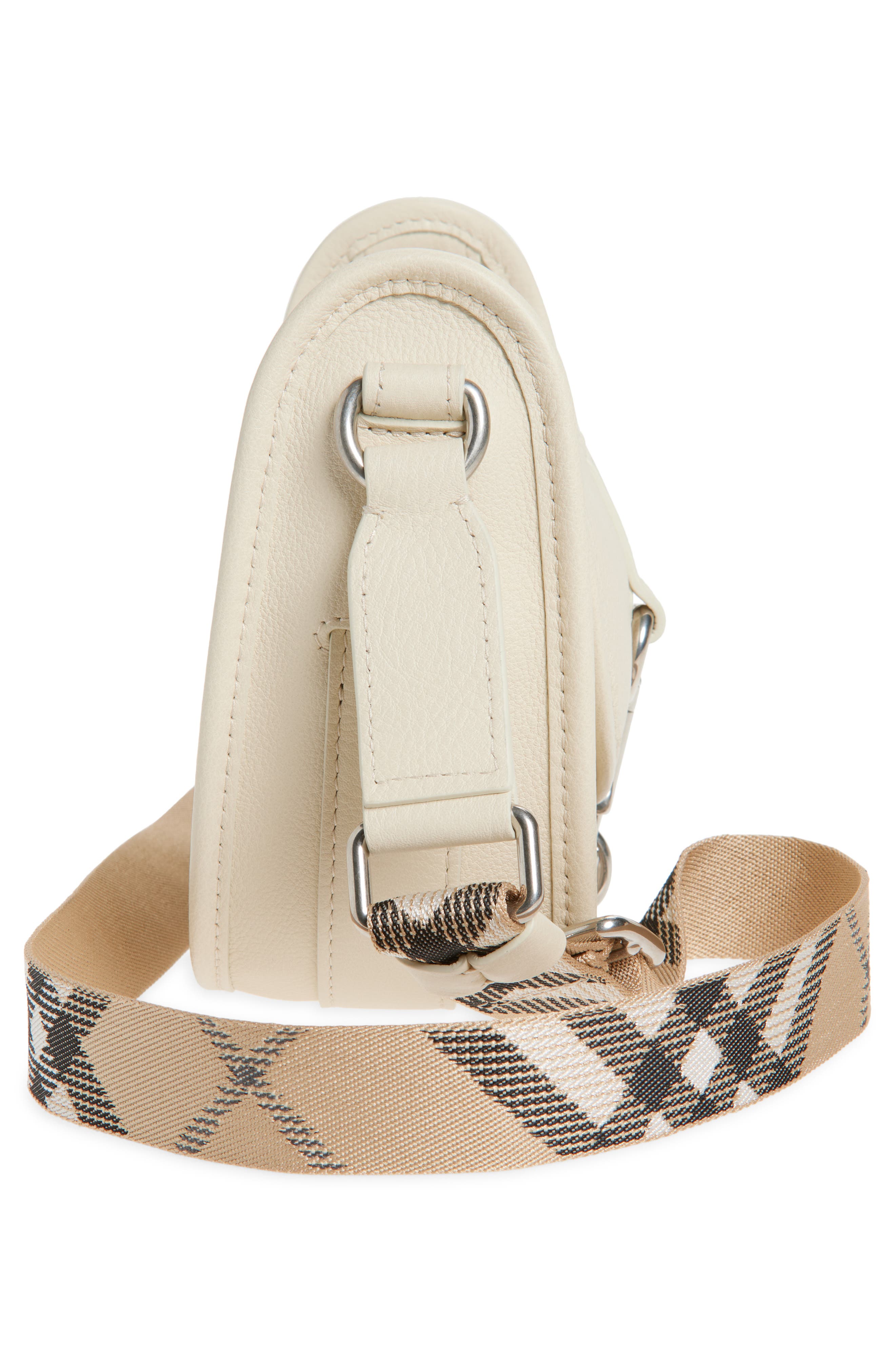 Burberry Mini B Clip Leather Crossbody Bag, Alternate, color, Soap