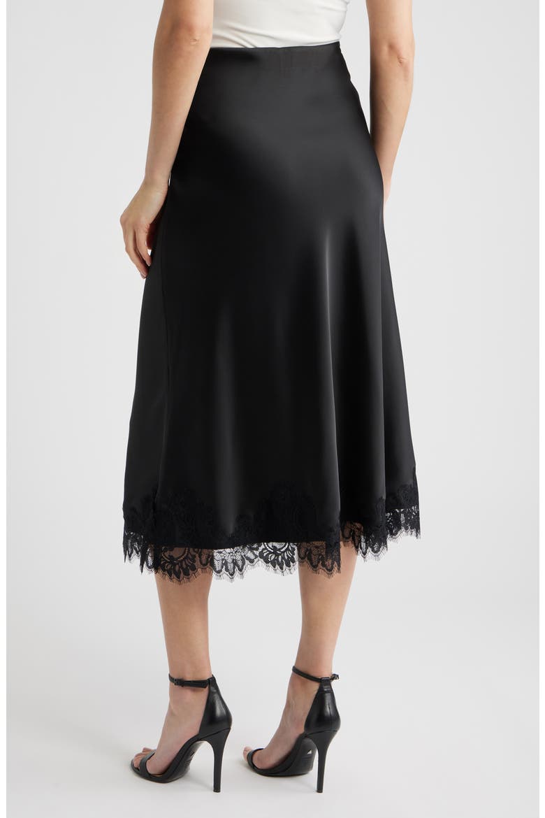 Lace Trim Midi Skirt, Alternate, color, ANNE BLACK