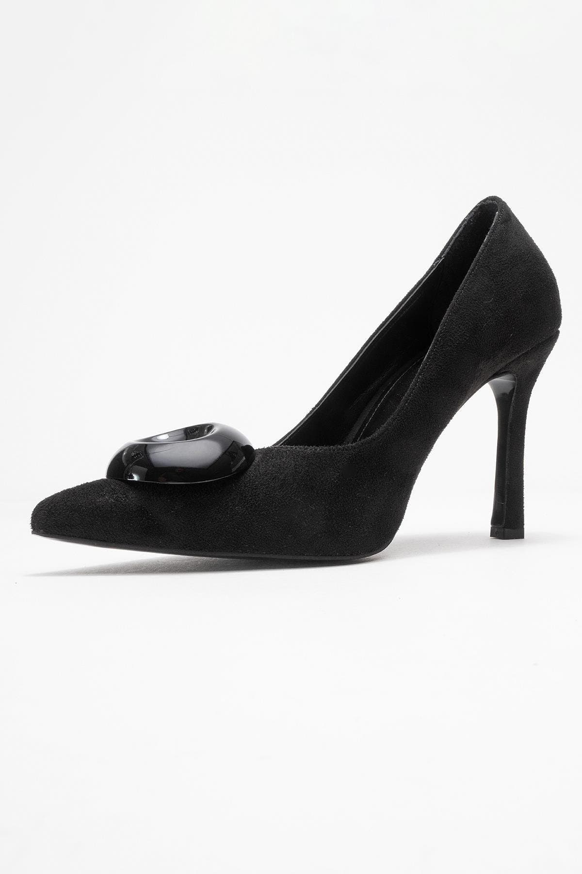 Prologue Shoes Jordana Pointed Toe Pump, Alternate, color, Black Suede