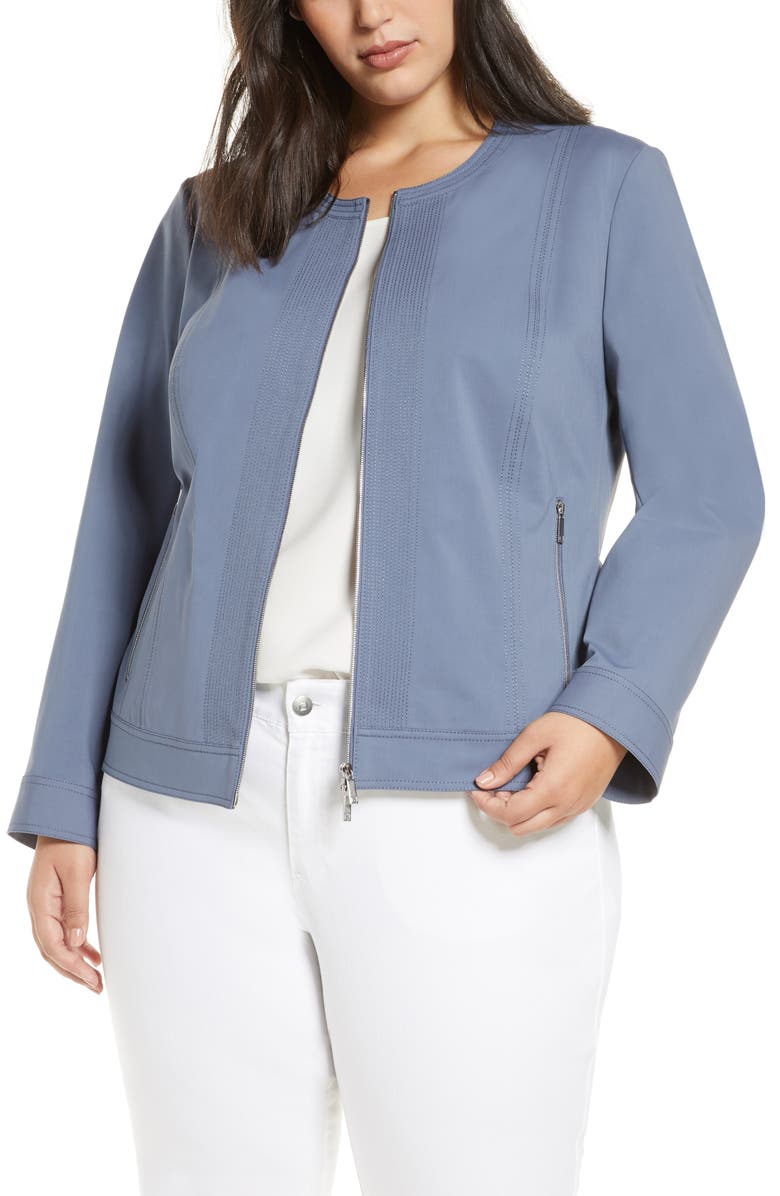 Lafayette 148 New York Kyle Topstitch Detail Jacket, Main, color, 