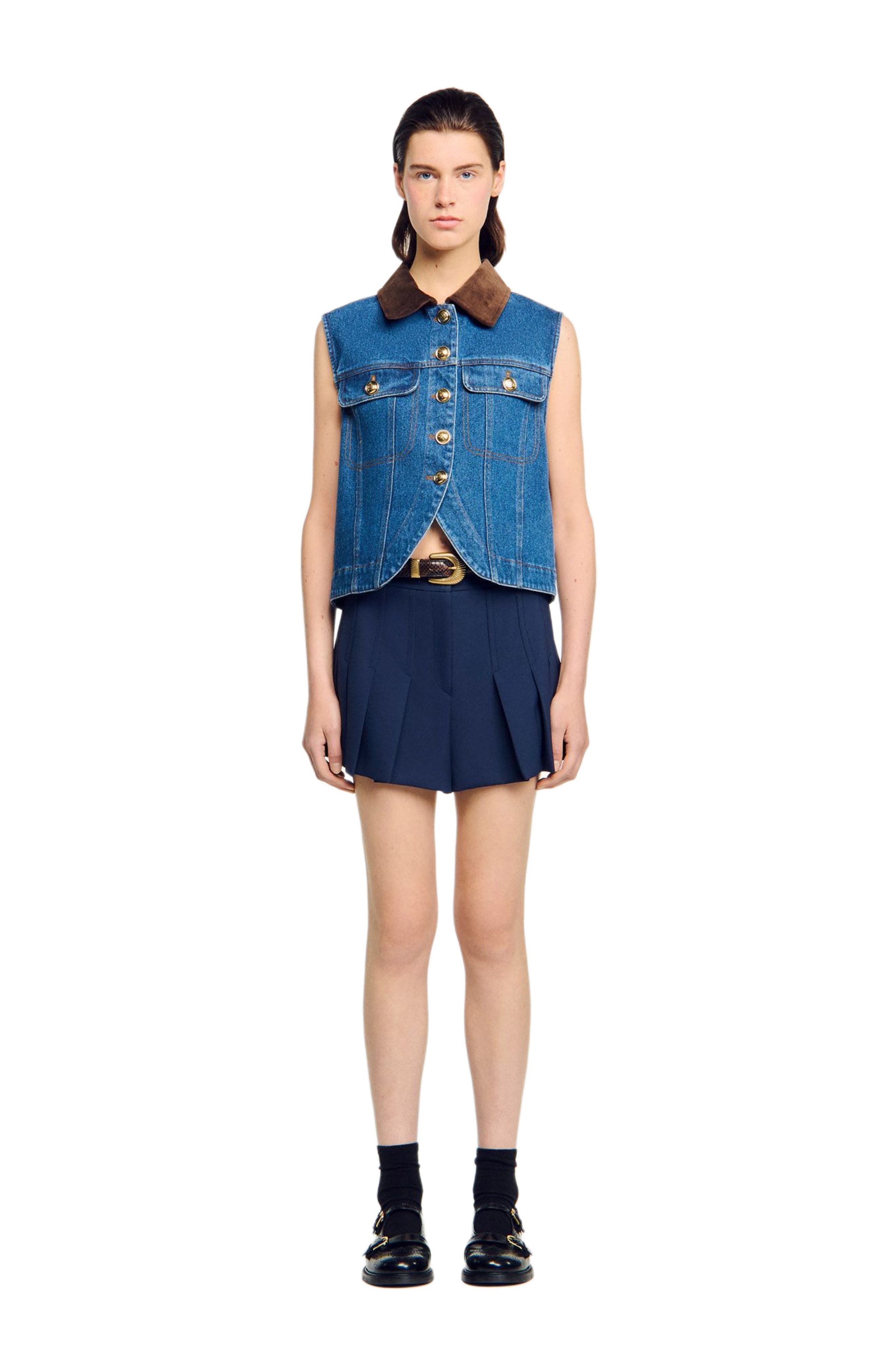 Sleeveless denim vest