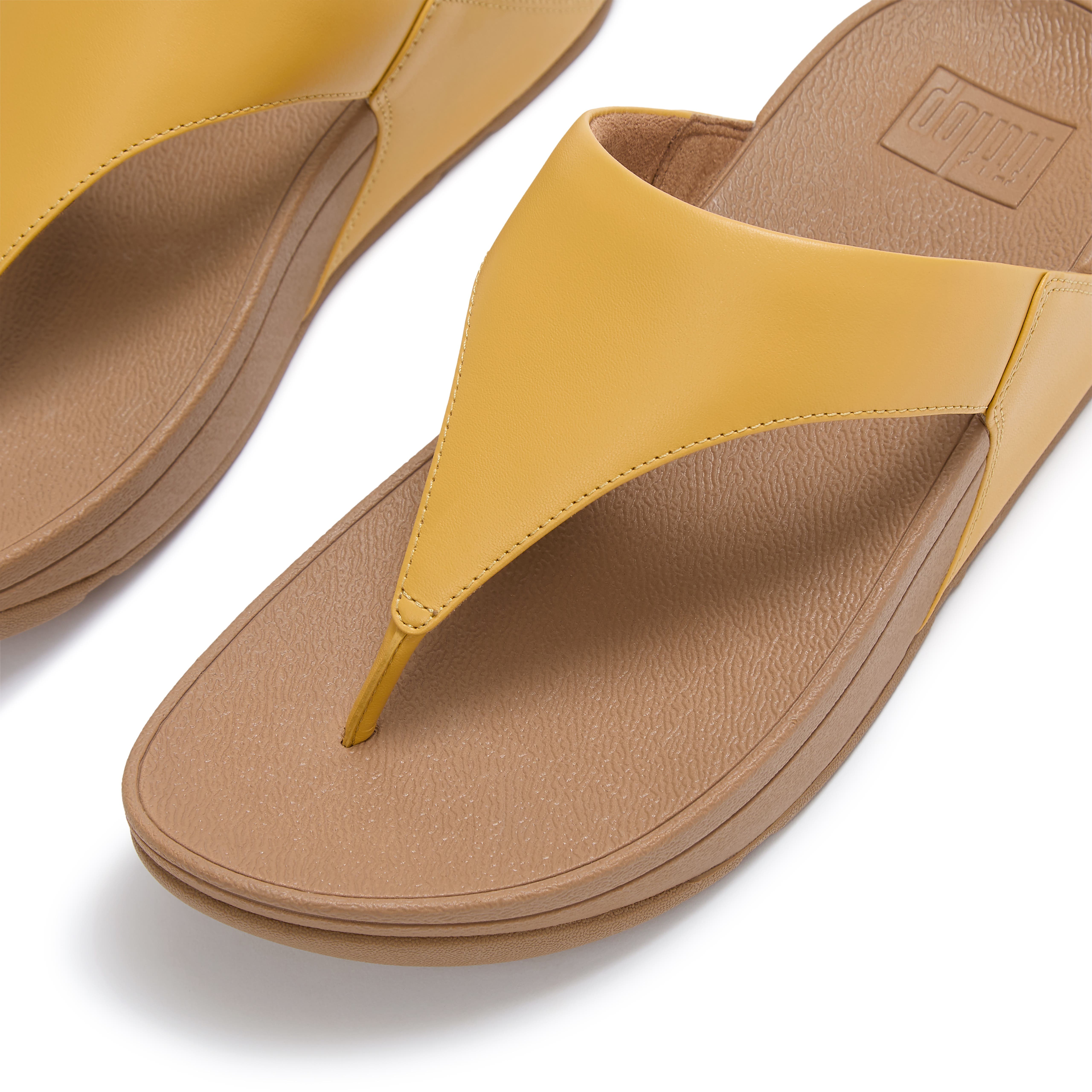 FitFlop Lulu Leather Toe Post Sandal, Alternate, color, Turmeric