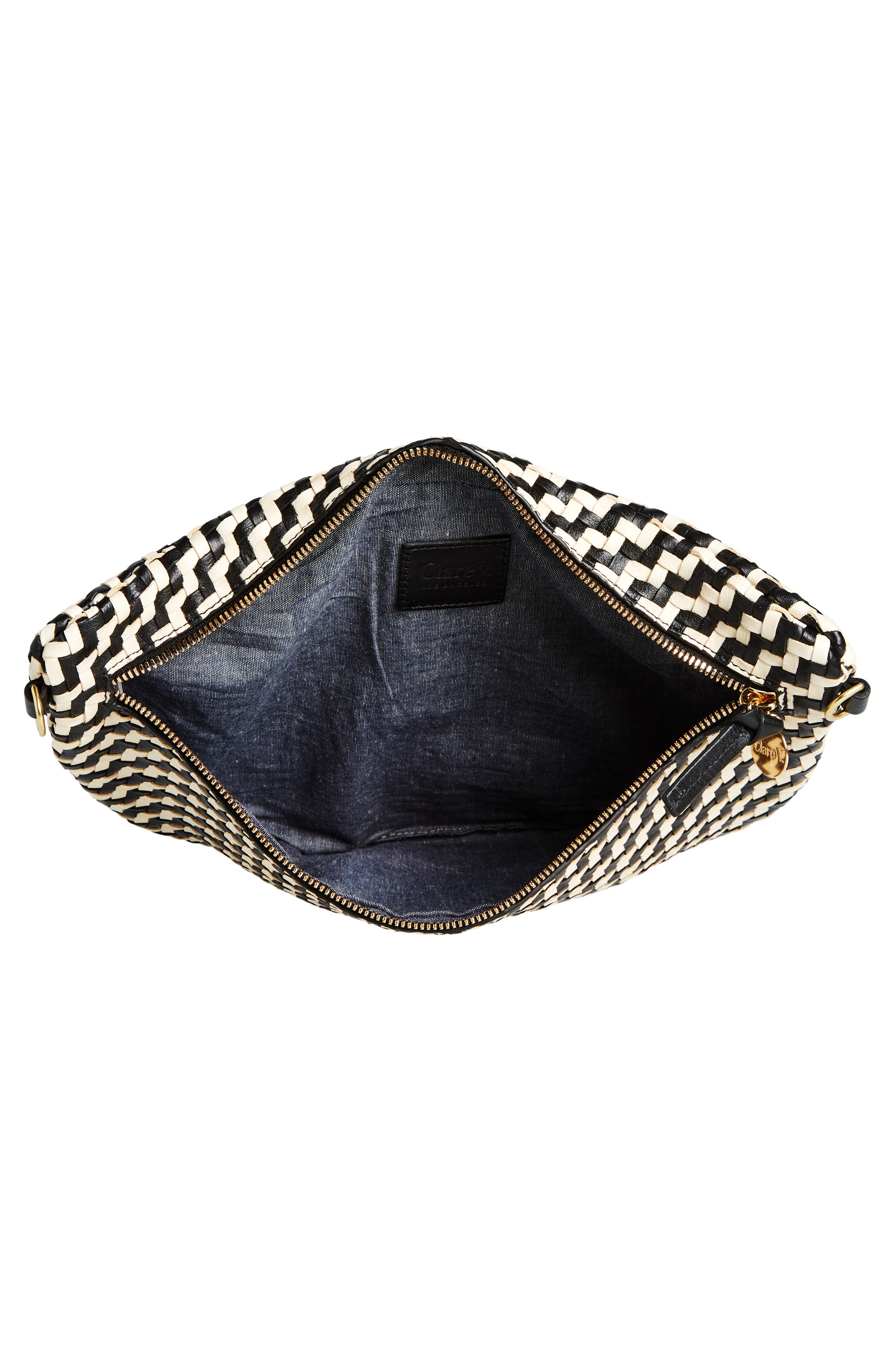 Clare V. Grande Woven Leather Convertible Belt Bag, Alternate, color, 