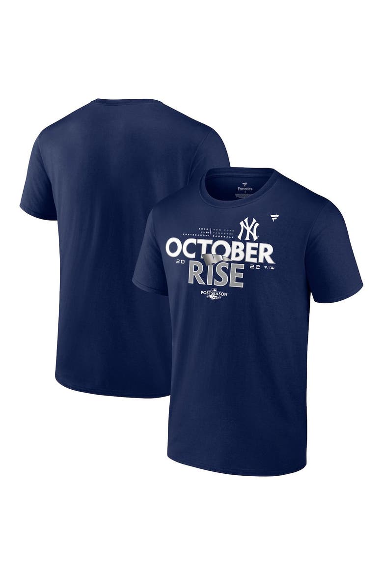 Men's Fanatics Branded Navy New York Yankees 2022 Postseason Locker Room T-Shirt, Main, color, Navy