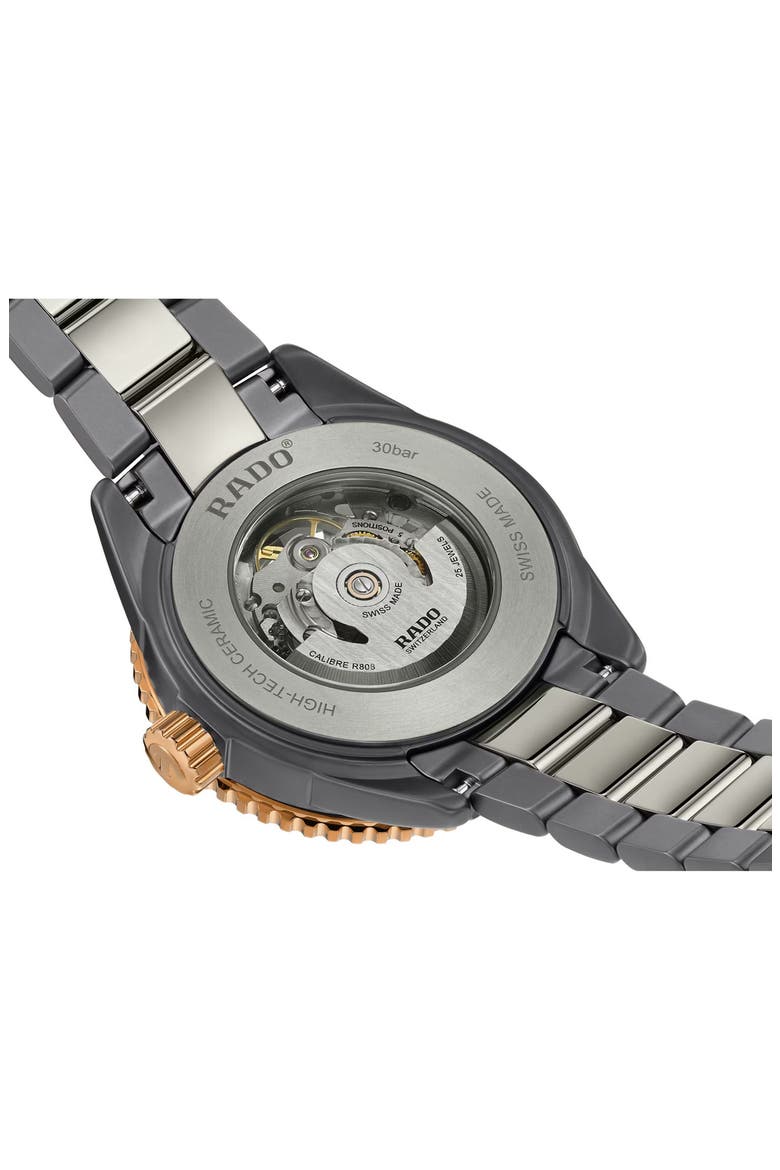 Captain Cook High Tech Ceramic Skeleton Bracelet Watch, 43mm, Alternate, color, GREY