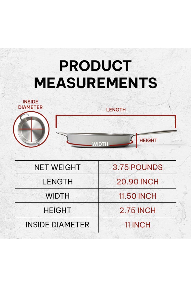 Maestro 5-Ply Stainless Steel Frying Pan, Alternate, color, Stainless Steel