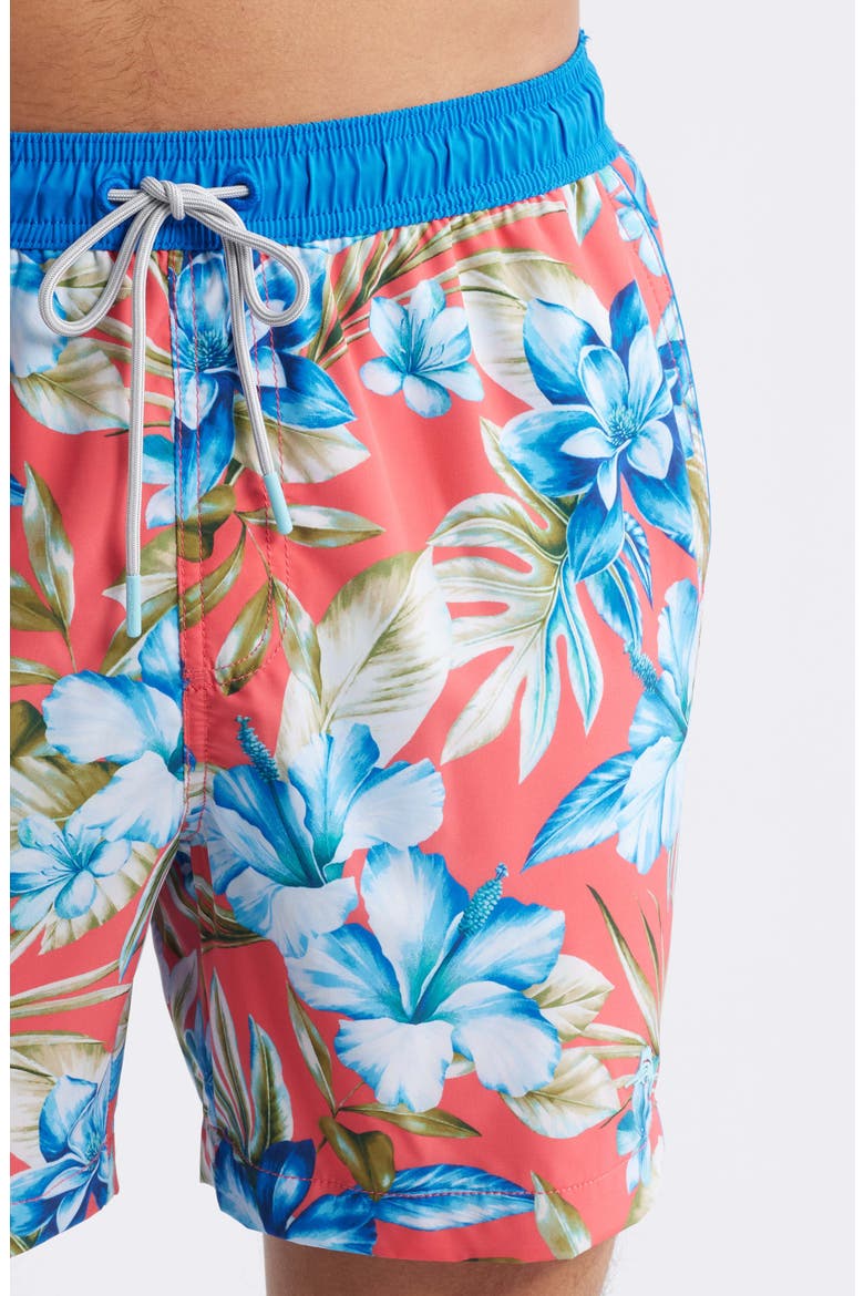 Naples Garden Grotto 6-Inch Swim Trunks, Alternate, color, MELON BERRY