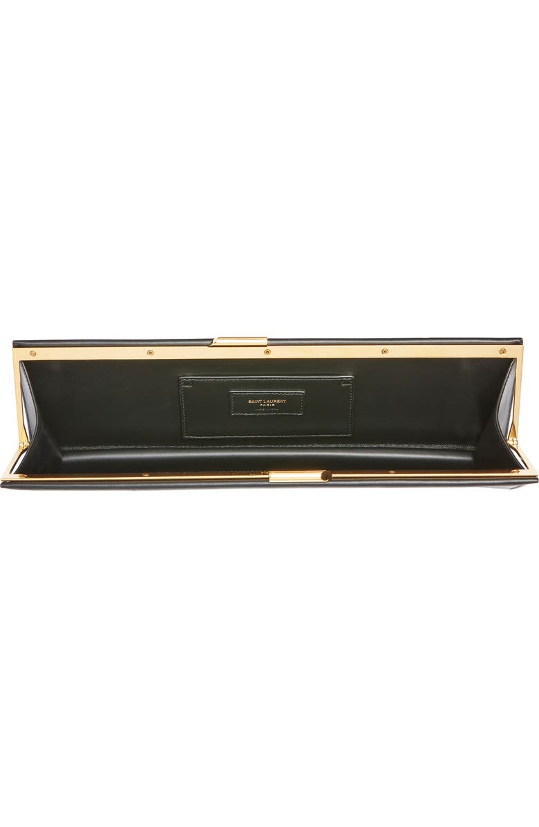 Saint Laurent Large Midnight Leather Clutch, Alternate, color, Noir