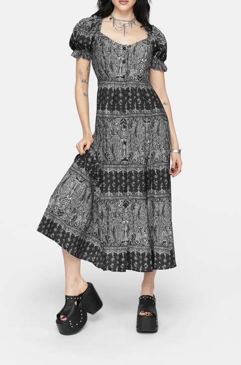 Zelira Paisley Print Midi Dress