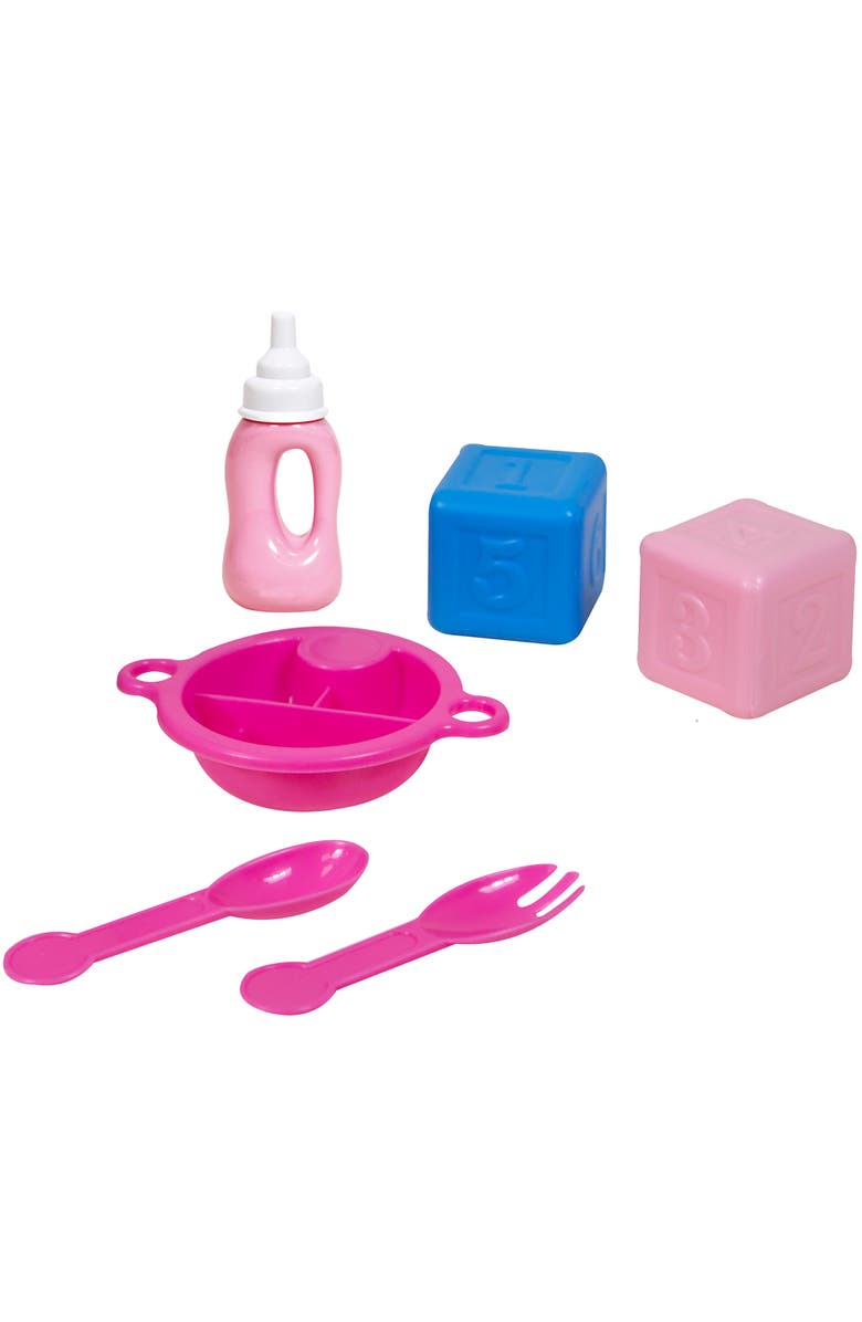 Lissi 11 Inch Talking Baby Doll, Pink & Blue Floral Outfit & Cap, 6 Sounds, Alternate, color, Multicolored