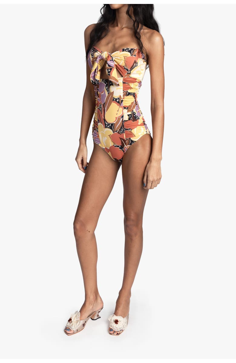 Anna Sui Desert Bloom Swimsuit, Alternate, color, Sunset Multi