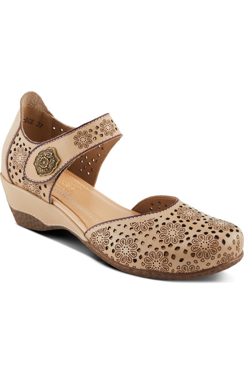 L'Artiste by Spring Step Americana Floral Perforated Pump, Main, color,