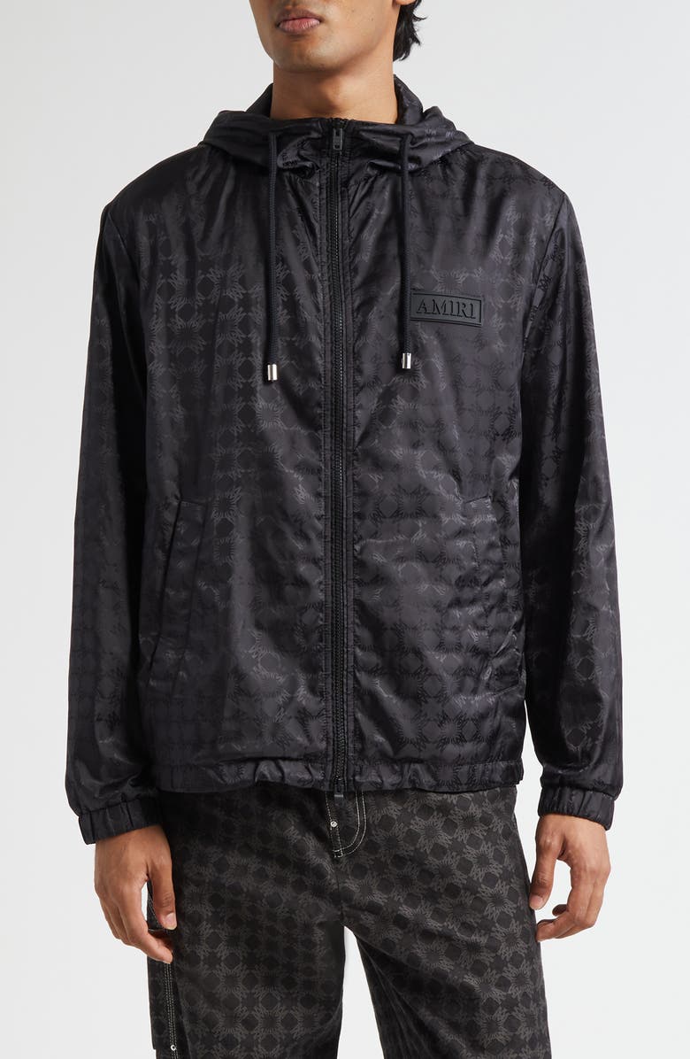 AMIRI MA Quad Hooded Windbreaker, Main, color, Black
