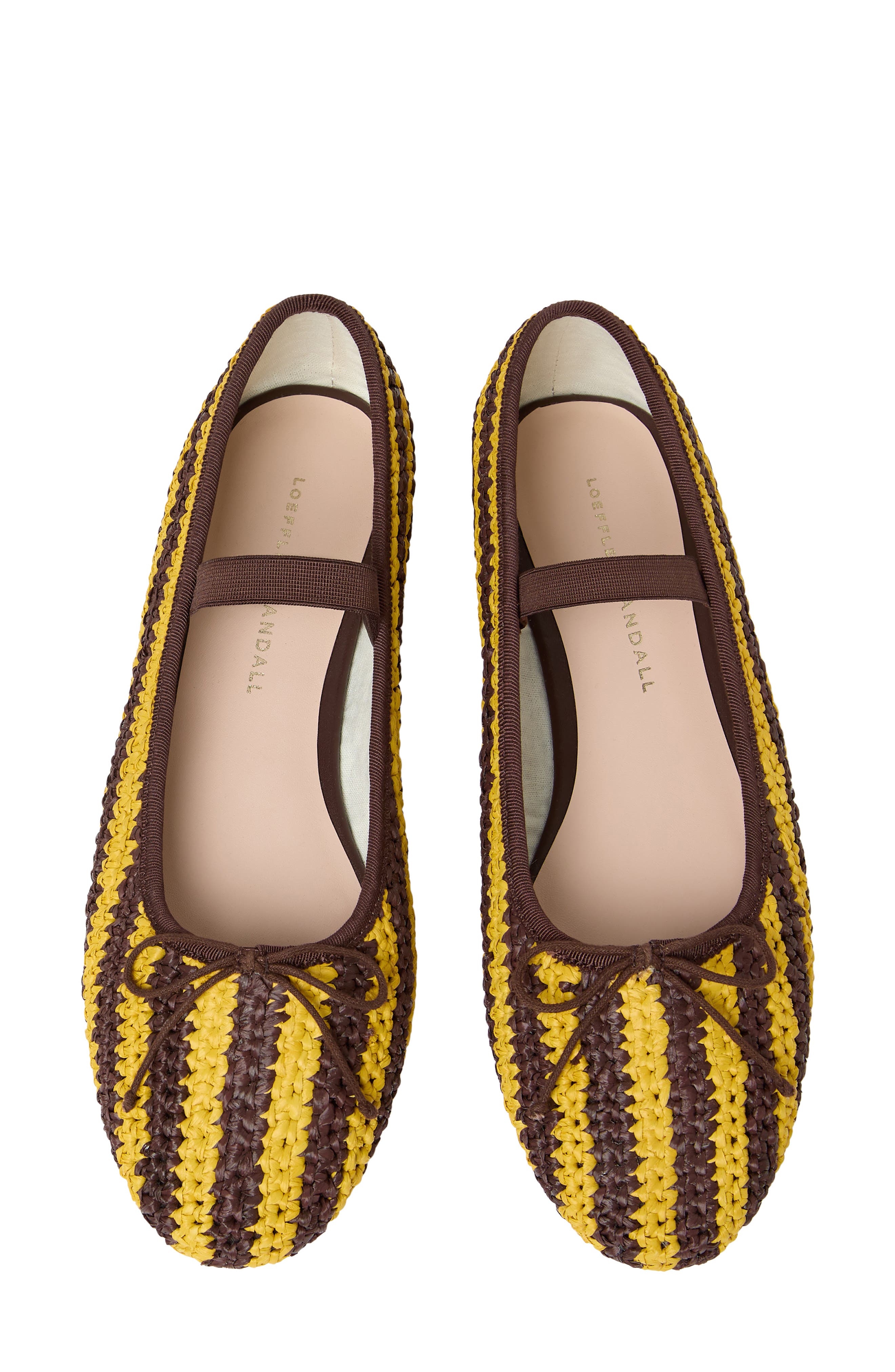 Loeffler Randall Leonie Mary Jane Ballet Flat, Alternate, color, Yellow/ Brown Stripe