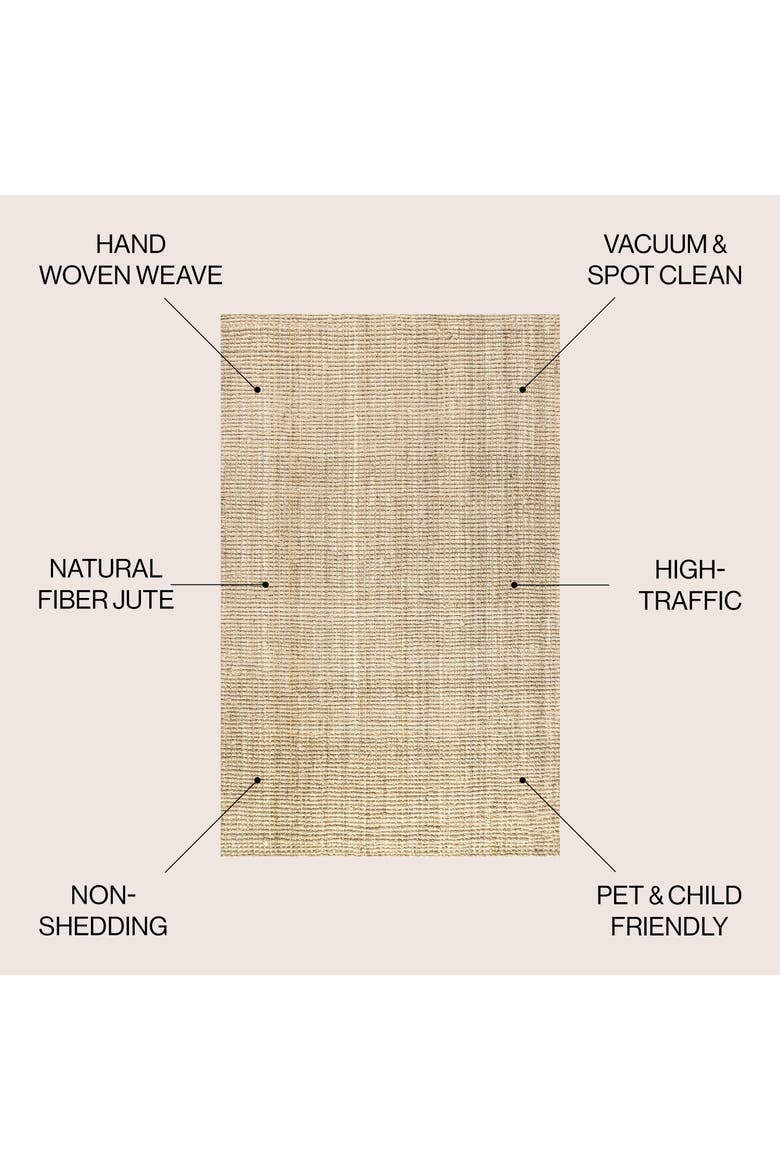 Hiro Hand Woven Chunky Jute Area Rug, Alternate, color, Ivory