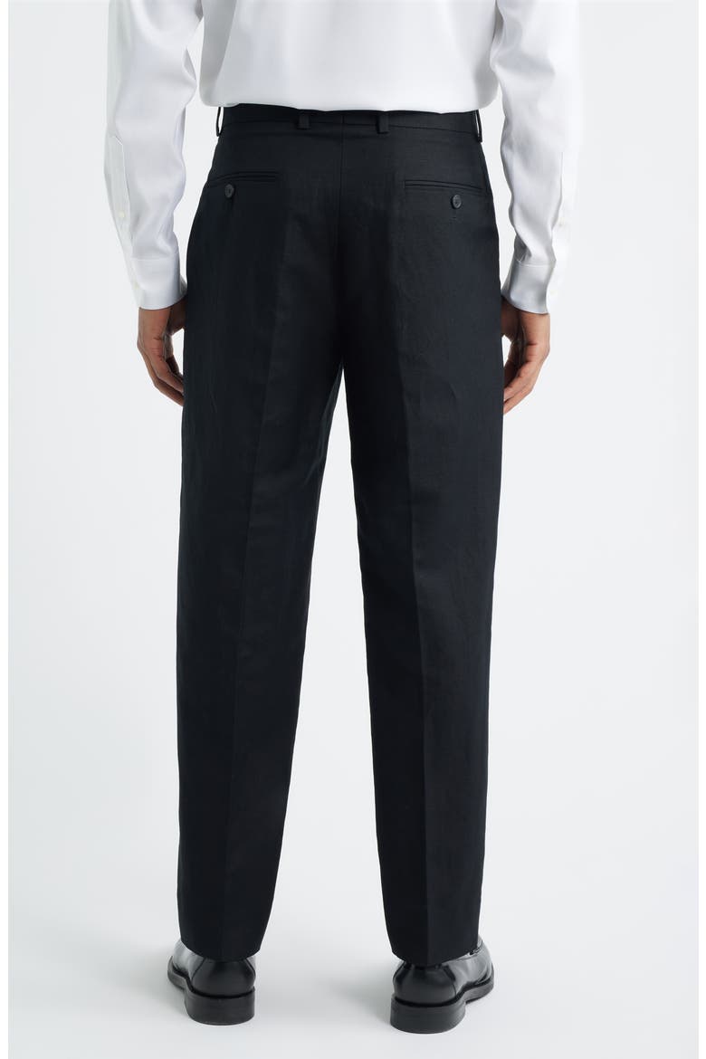 Linen Blend Tapered Leg Pants, Alternate, color, BLACK