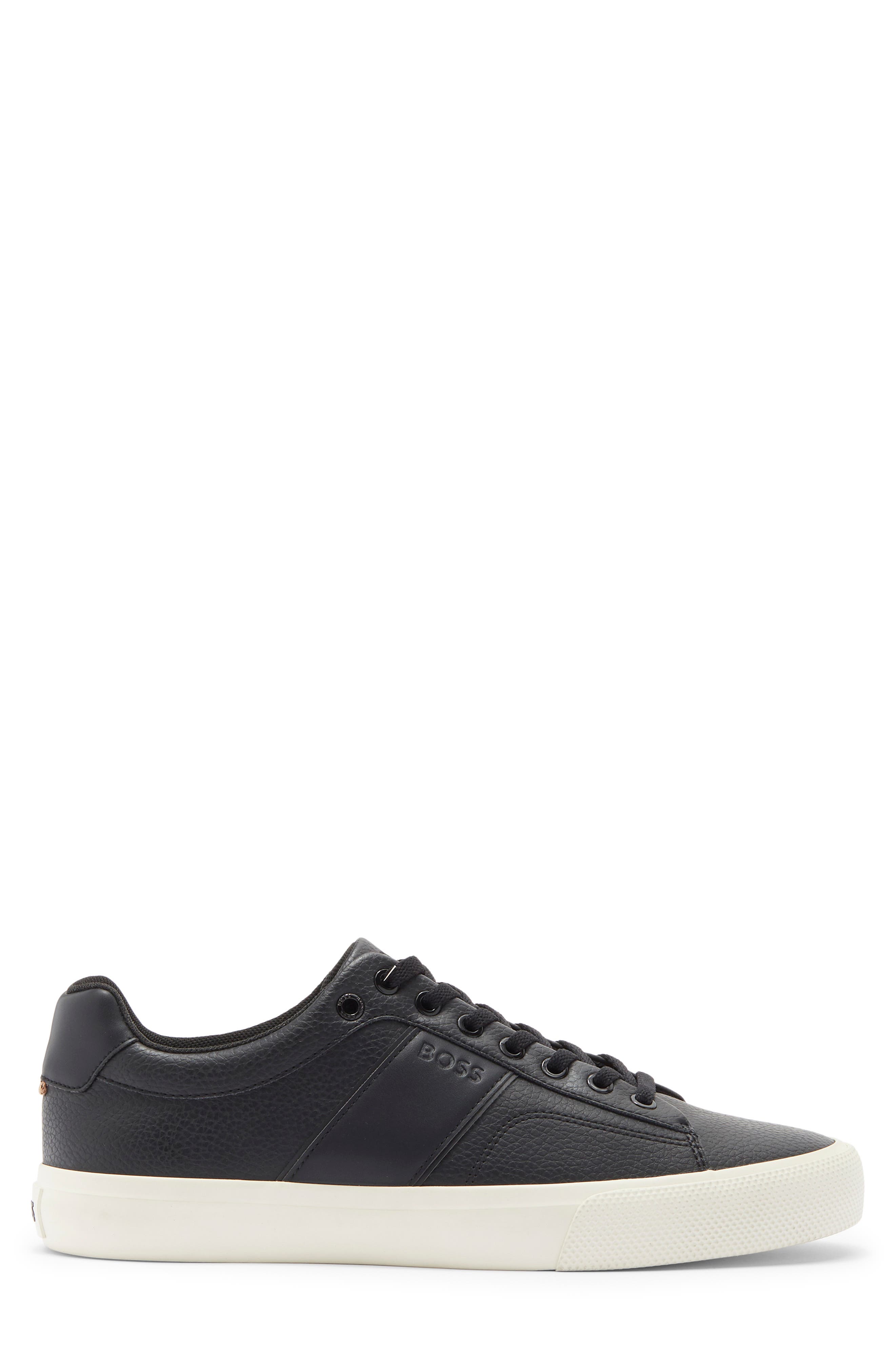 BOSS Aiden Tennis Sneaker, Alternate, color, Black/ Black/ White