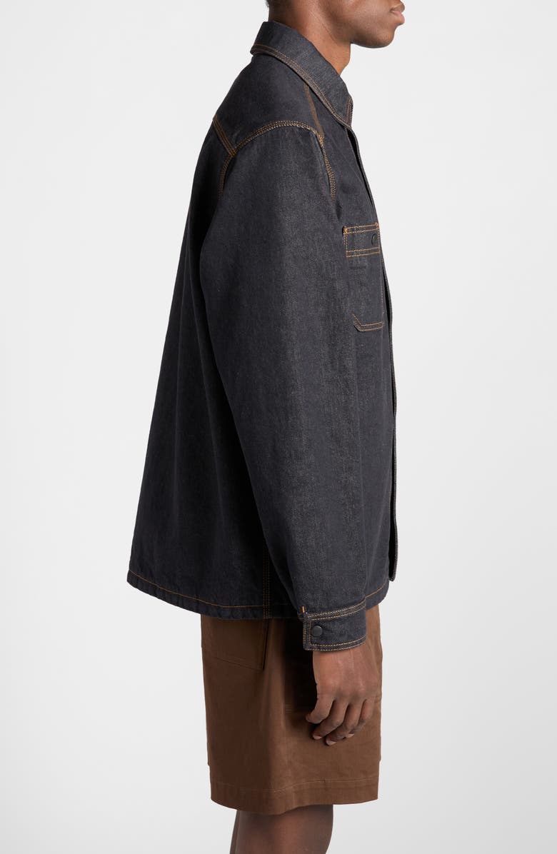 Moncler Logo Denim Overshirt, Alternate, color,
