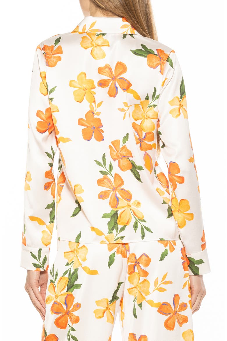 Ginger Floral Button-Up Shirt, Alternate, color, ORANGE FLORAL
