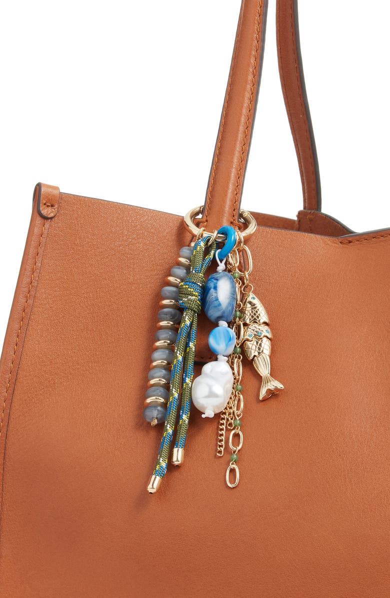 Chelsea28 Fish Cluster Beaded Bag Charm, Alternate, color, Blue Multi- Gold