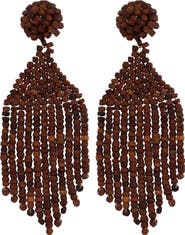 Panacea Beaded Fringe Drop Earrings
