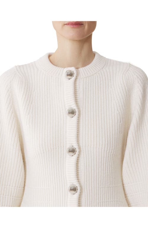 Lanvin Ribbed Button Cardigan In White