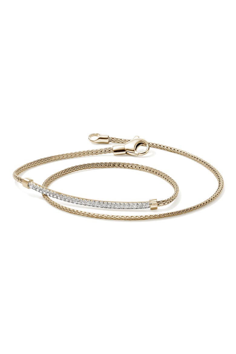 JH Essential Pavé Wrap Bracelet, Gold, Diamonds, 1.8mm, Alternate, color, 14K GOLD