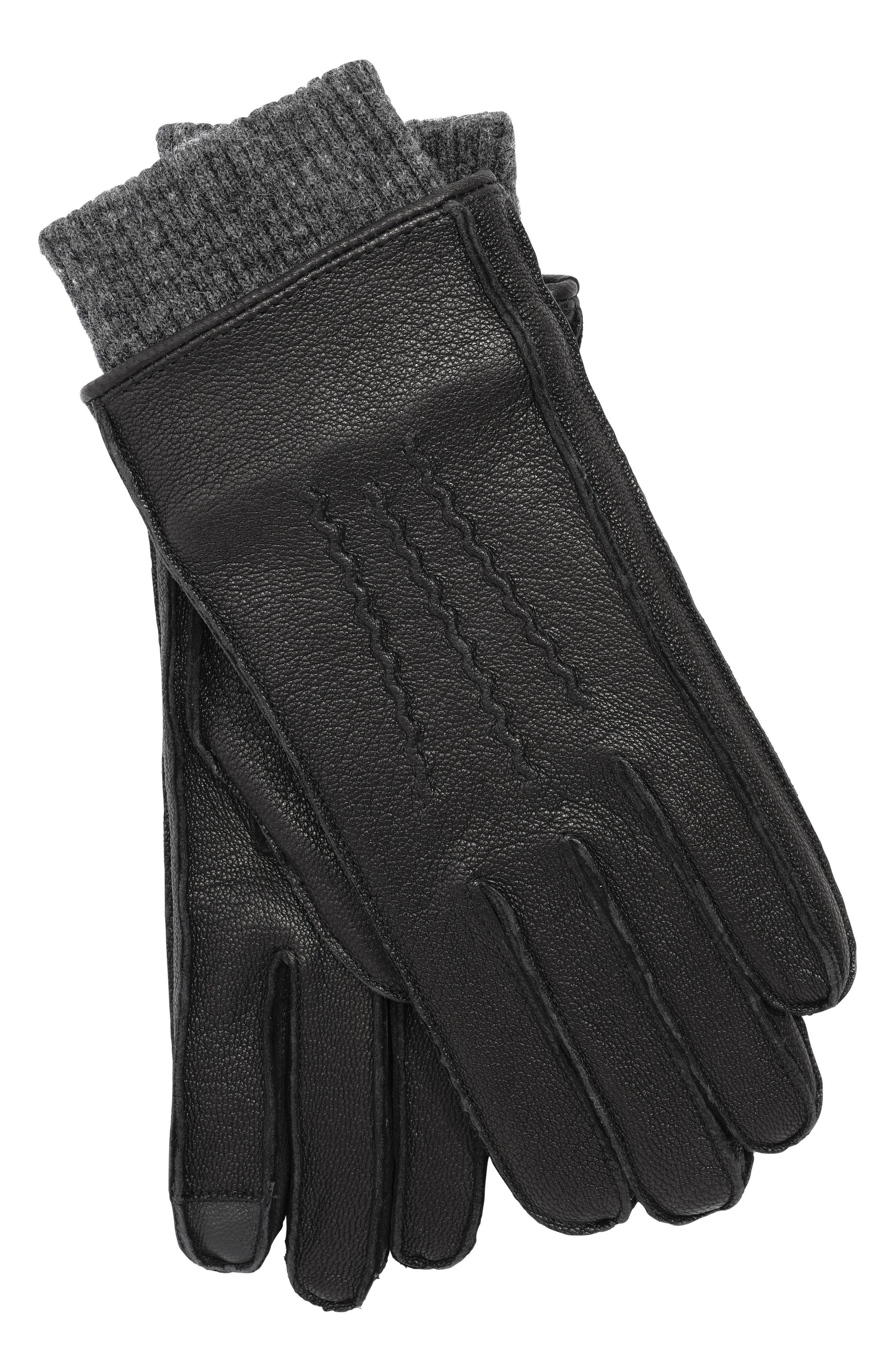 Faherty Mixed Media Leather Gloves