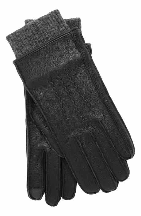 Faherty Mixed Media Leather Gloves