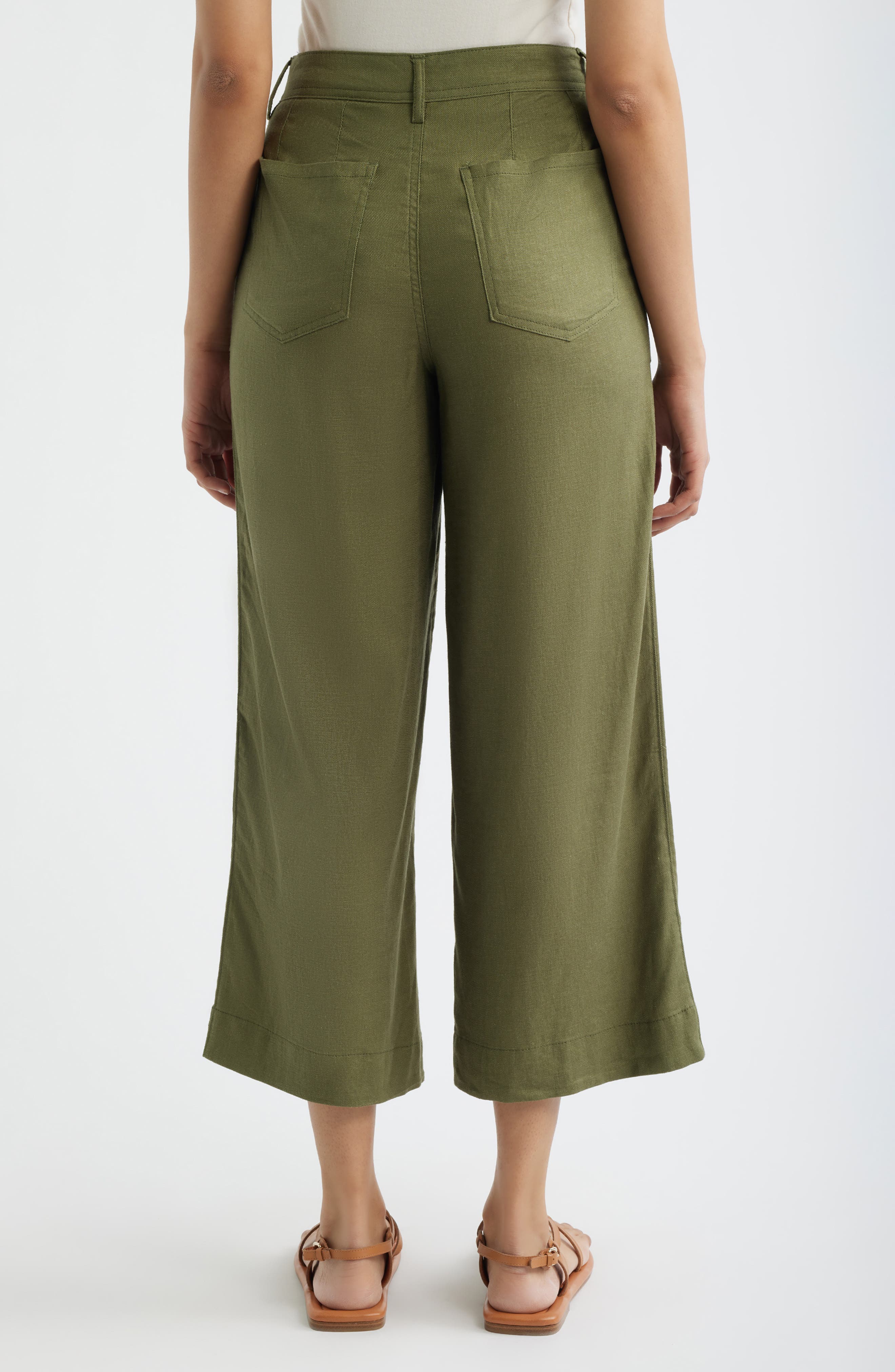 Patch Pocket Crop Wide Leg Pants - image 2