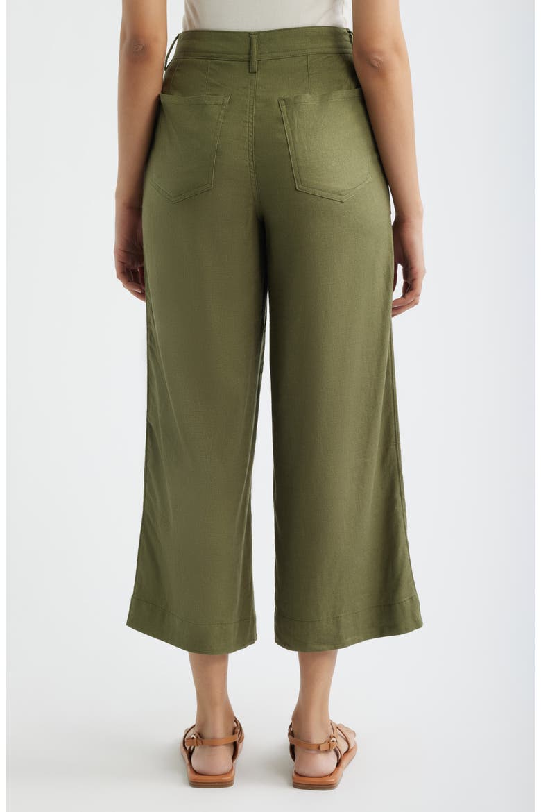 Patch Pocket Crop Wide Leg Pants, Alternate, color, OLIVE