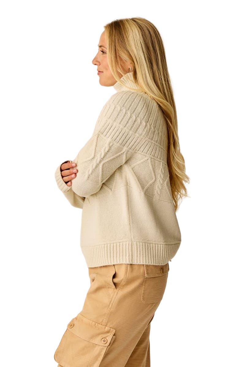 Carve Designs Neve Cable Turtleneck, Alternate, color, Birch
