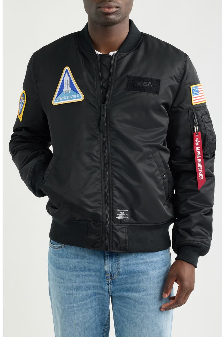 MA-1 NASA Flight Bomber Jacket, Alternate, color, BLACK