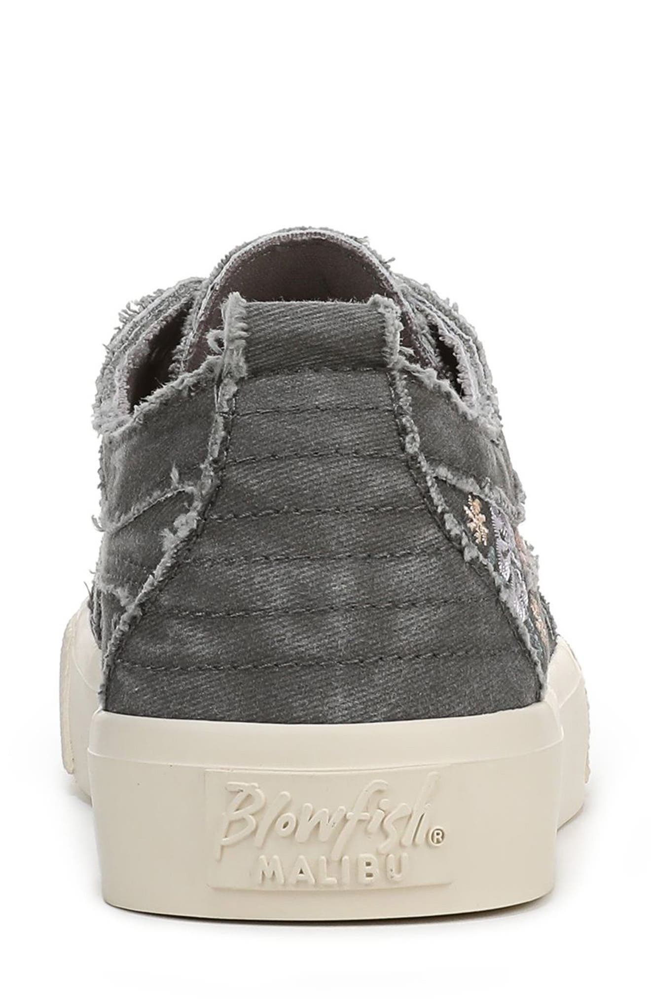Blowfish Malibu Very Sadie Embroidered Floral Sneaker, Alternate, color, Charcoal