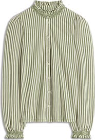 Boden Effie Smocked Button-Up Shirt