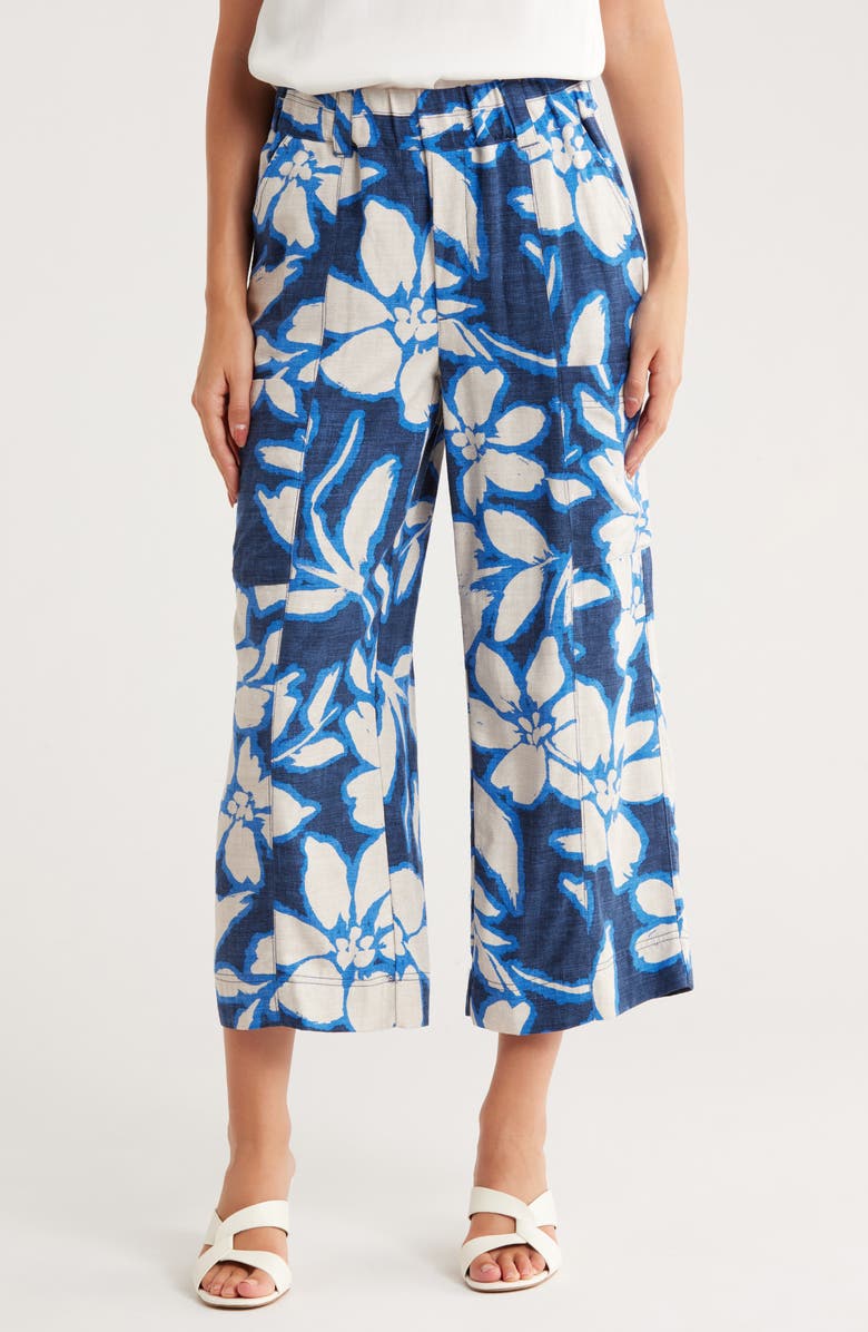 Democracy Crop Wide Leg Pants, Main, color, Cosmic Cobalt Multi