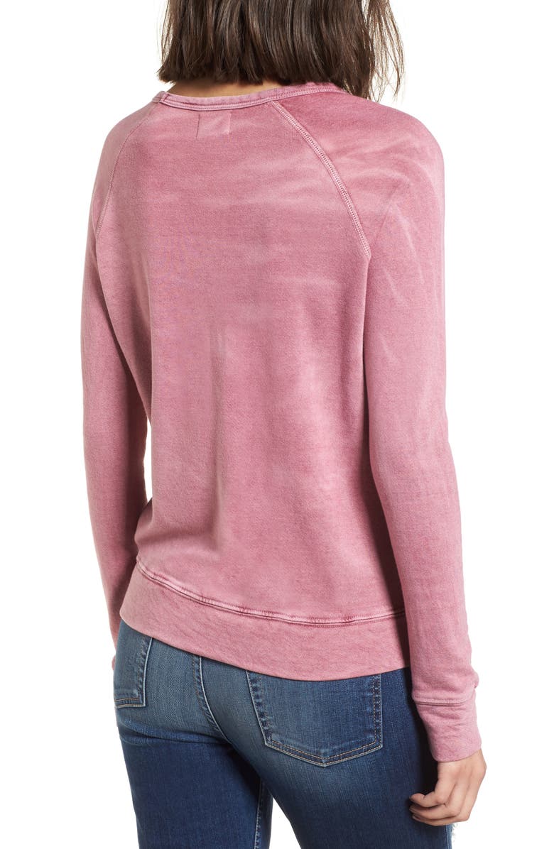 Sundry Split Heart Terry Sweatshirt, Alternate, color,