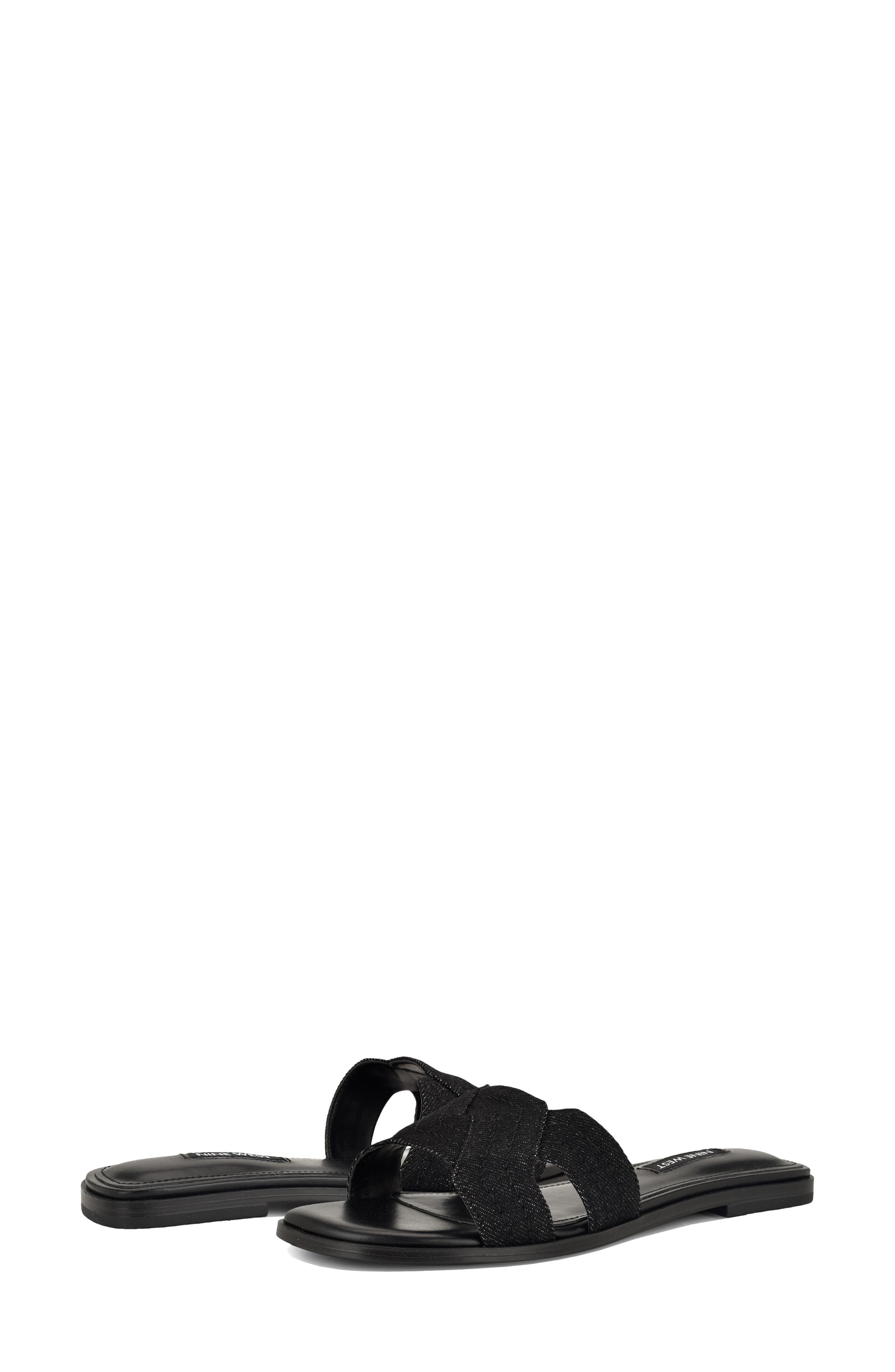 Nine West Gammy Slide Sandal, Alternate, color, Black