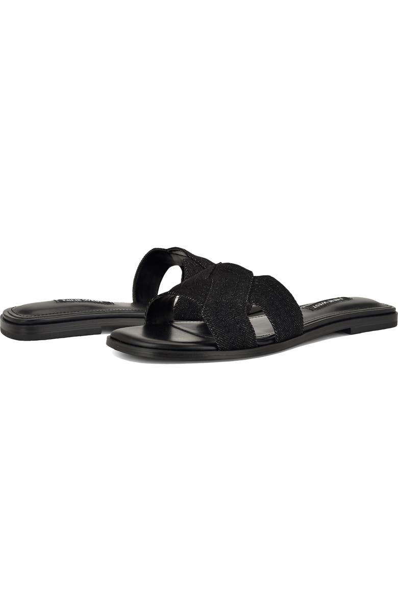 Nine West Gammy Slide Sandal, Alternate, color, Black