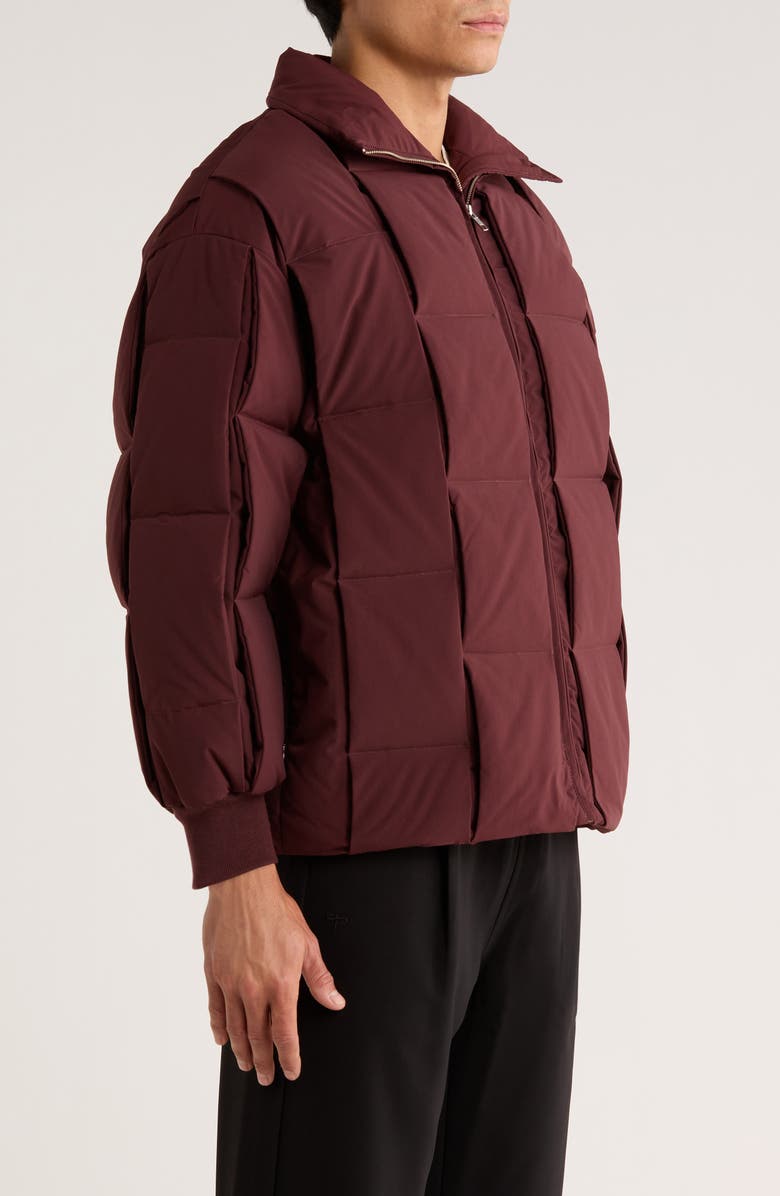 SANTO STUDIO Milazzo Basketweave Quilted Puffer Jacket, Alternate, color, Maroon