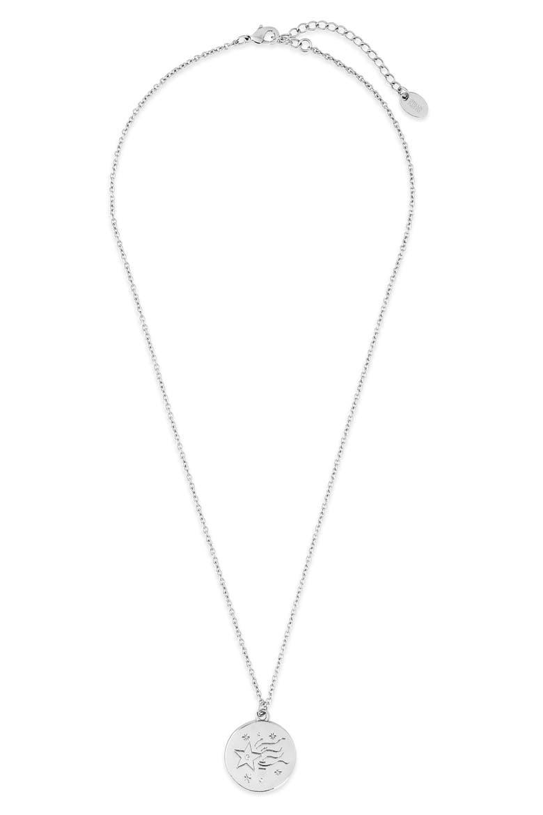 Shooting Star Pendant Necklace, Main, color, SILVER
