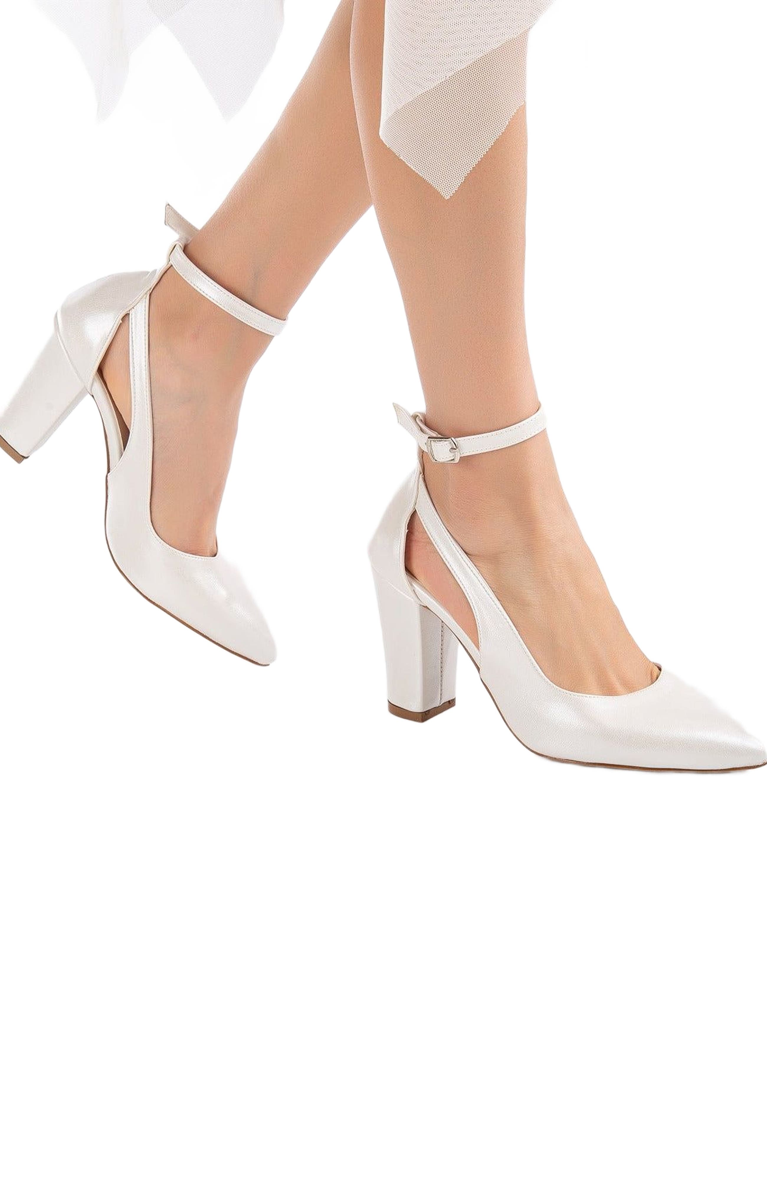 Colette Pointed Toe High Block Heels, Alternate, color, Ivory